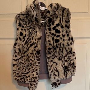 Imoga Faux Fur Leopard Print Vest